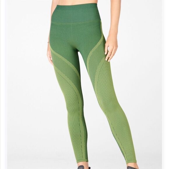 FABLETICS High-Waisted Seamless Turbo Legging Sycamore Green Citron XS - Picture 1 of 7